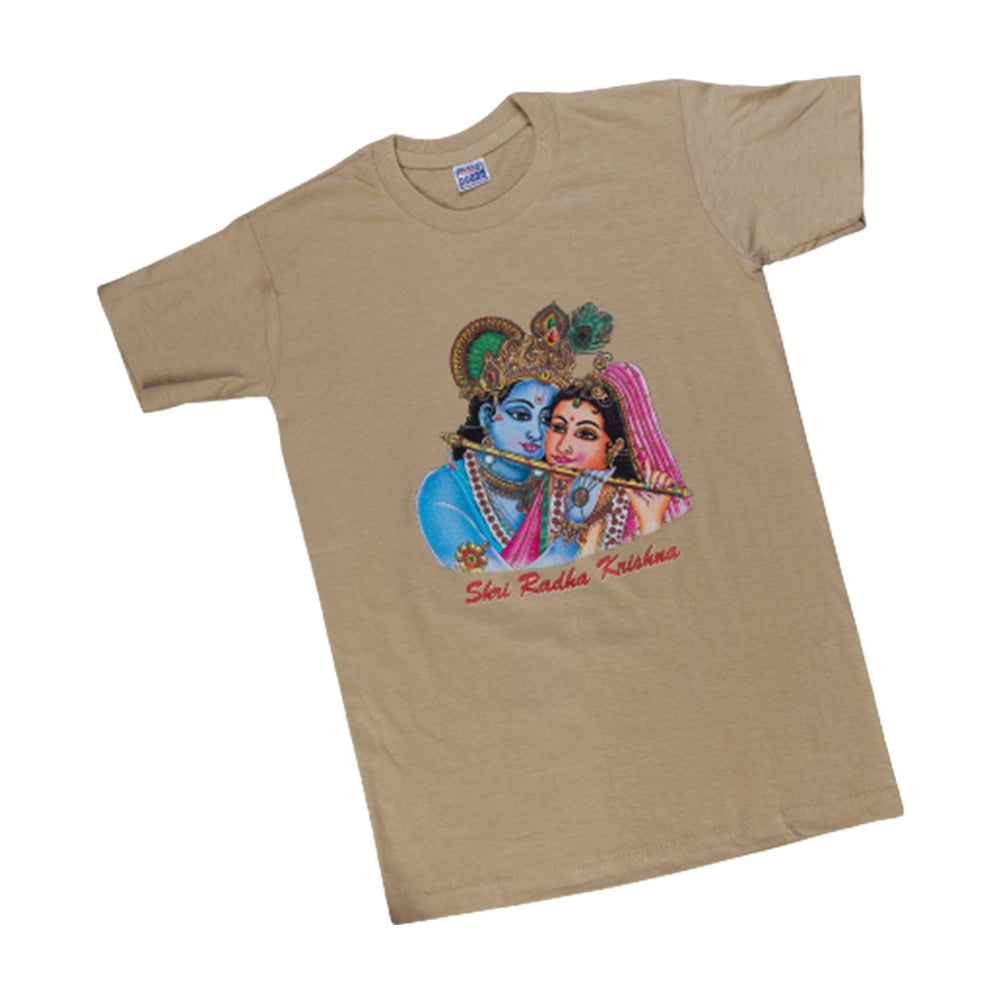 Powermerc Awesome Krishna Printed T-Shirt for Boys-Brown